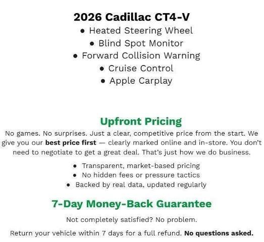 2026 Cadillac CT4-V V-Series Blackwing