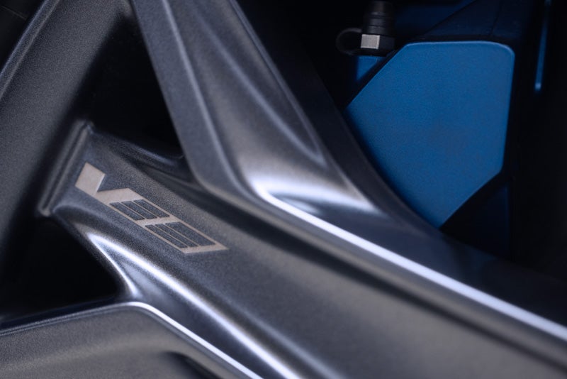 Close-up of the 2026 OPTIQ-V Brembo Performance Front Brakes | Bergstrom Cadillac of Green Bay in Green Bay WI